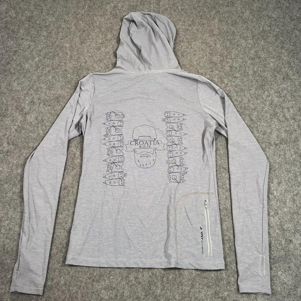 Anetik Alloy Heathered Breeze Tech Hooded Long Sleeve T-Shirt Women's Size Small - Picture 5 of 7